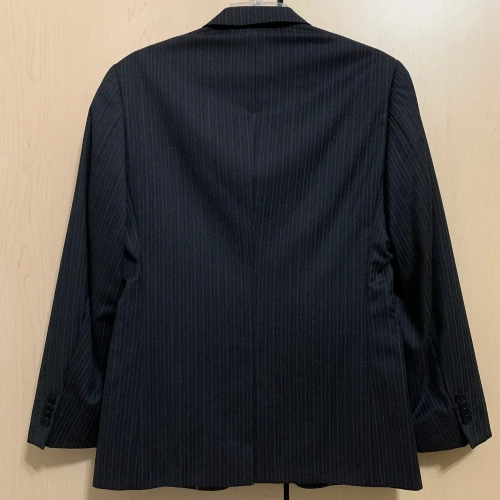 Perry Ellis Portfolio Men's‎ 36S Pinstripe 2-Button Gray Wool Blazer Suit Jacket
